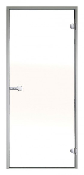 Dveře do parní sauny ALU HARVIA 9x21, satinované, 890x2090 mm, šedý rám