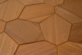 Dekorativní saunový obklad HEXAGON, abachi thermowood 432x373mm
