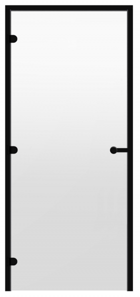 Dveře do parní sauny ALU HARVIA 9x21, čiré 890x2090 mm, černý rám