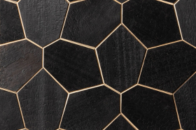Dekorativní saunový obklad HEXAGON, abachi yakisugi 432x373mm