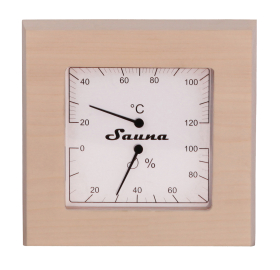 Teploměr s vlhkoměrem Harvia - čtverec, osika