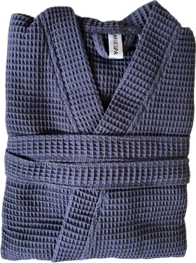 Vaflový župan do sauny - unisex, TMAVĚ MODRÝ vel. L