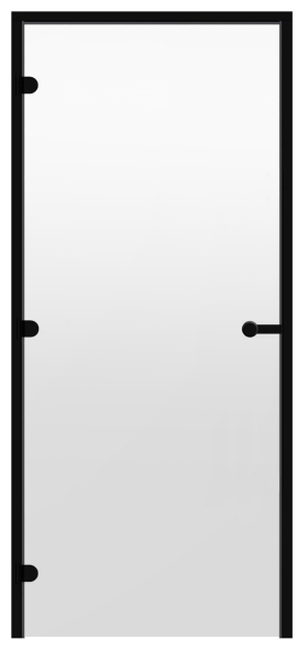 2.jakost: Dveře do parní sauny ALU HARVIA 8x21, čiré 790x2090 mm, černý rám