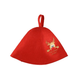 Klobouk do sauny Winteria sob – červený, vlna