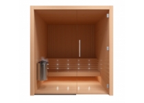 Finská sauna Auroom LIBERA 150x200 s prosklenou stěnou, osika/olše