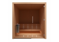 Finská sauna Auroom LIBERA 120x180 s prosklenou stěnou, thermowood osika