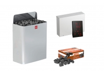 Set kamna Harvia The Wall E 6kW s regulací Xenio a kameny