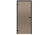 Dveře do parní sauny ALU HARVIA 7x19, bronzové 690x1890 mm, černý rám