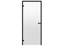 Dveře do parní sauny ALU HARVIA 8x19, čiré 790x1890 mm, černý rám