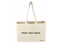 Bavlněná taška „Peace. Heat. Sauna." - béžová