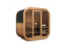 Venkovní sauna Icon 125 s půl prosklením a LED osvětlením Thermo - složená